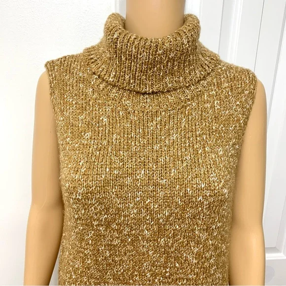 by Anthropologie Turtleneck Sleeveless High-Low Knit Sweater Dress size L - Picture 5 of 13